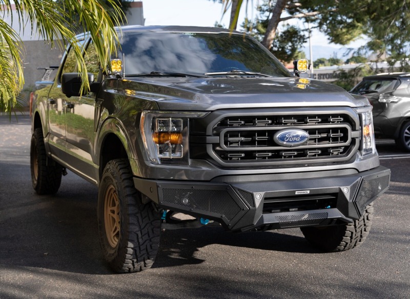 Ford F-150 Bumper - Front - Go Rhino - Element with Power Bar - Textured Black - `21-`23